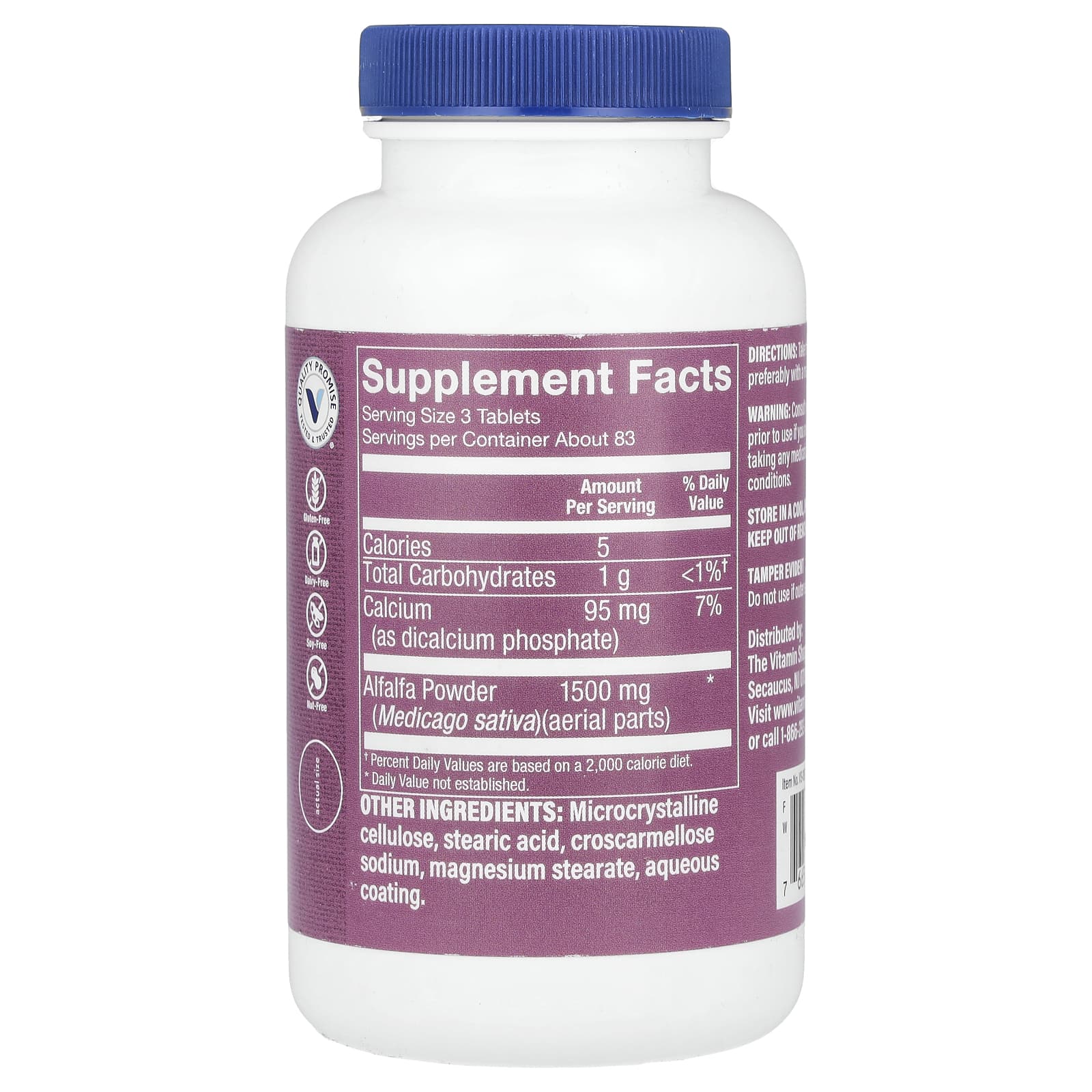 The Vitamin Shoppe, Alfalfa , 250 Tablets