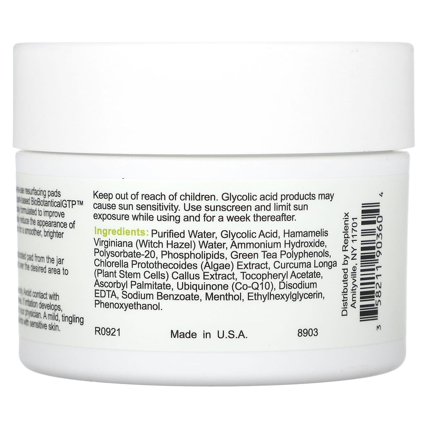Replenix, Discoloration, Glycolix Elite, Glycolic Acid 20% Resurfacing Peel, 60 Pads - Image 2