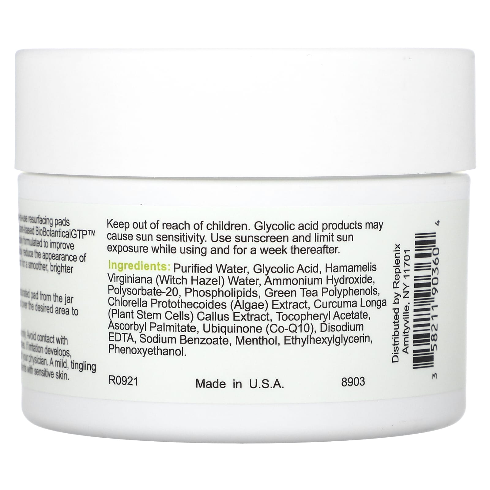Replenix, Discoloration, Glycolix Elite, Glycolic Acid 20% Resurfacing Peel, 60 Pads - Image 2