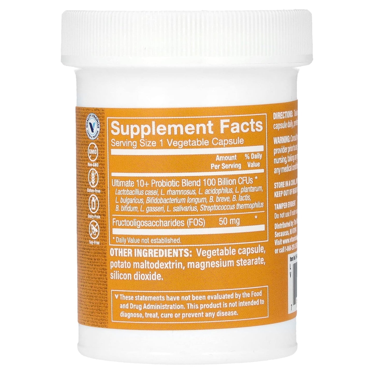 The Vitamin Shoppe, Ultimate 10+ Probiotics, 100 Billion CFU, 30 Vegetable Capsules - Image 2