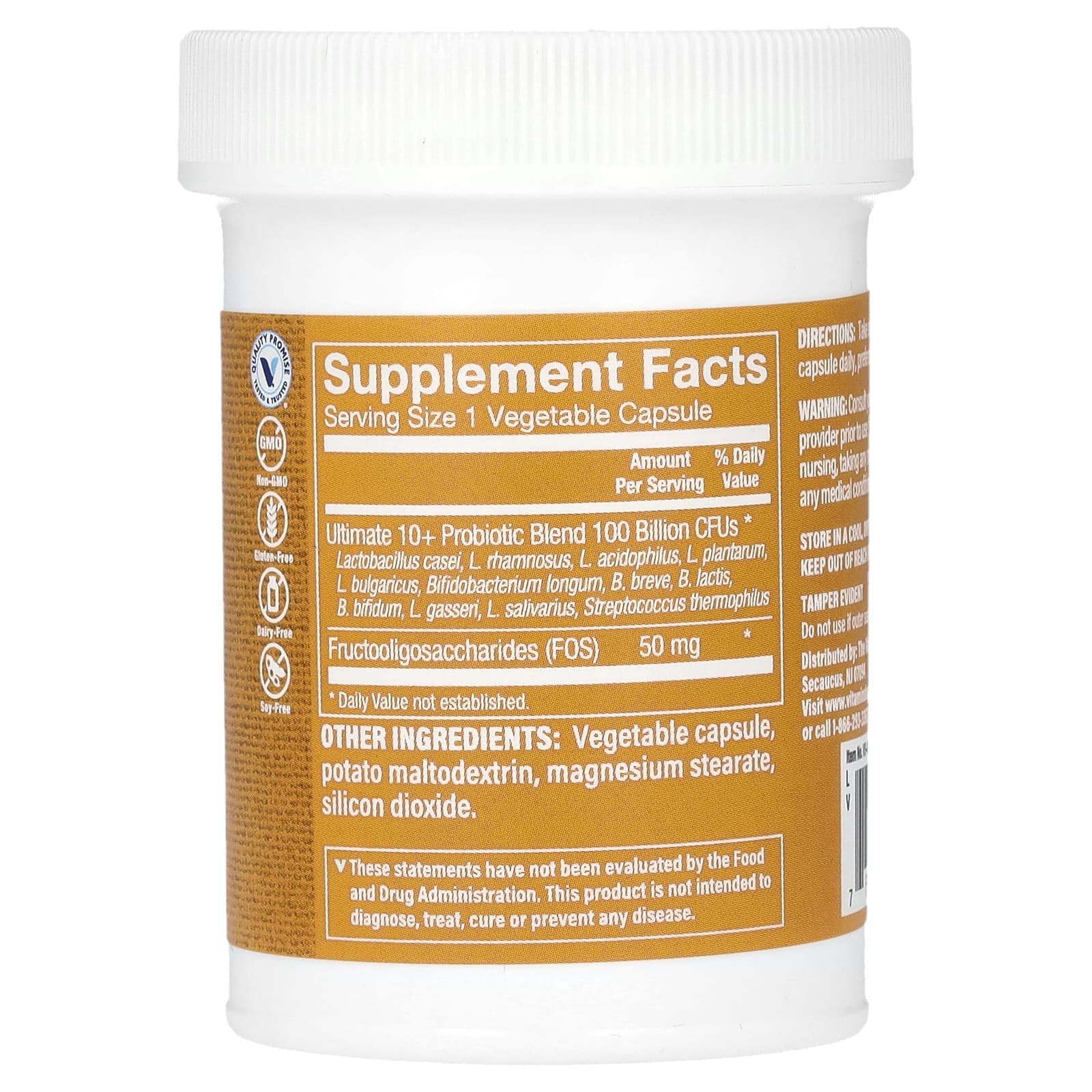 The Vitamin Shoppe, Ultimate 10+ Probiotics, 100 Billion CFU, 30 Vegetable Capsules - Image 2