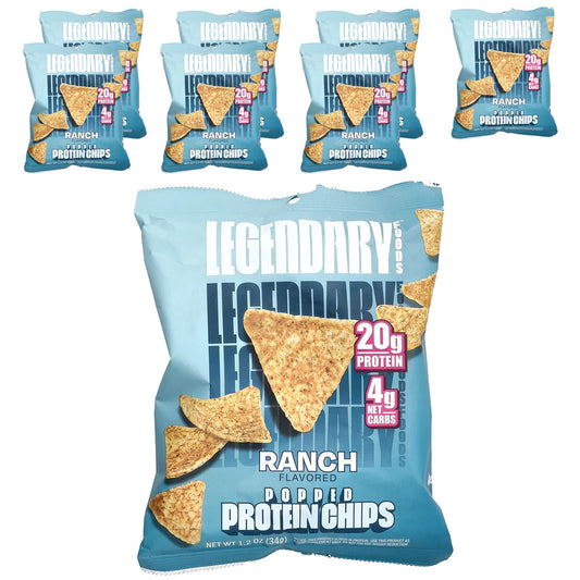 Legendary Foods, Popped Protein Chips, Ranch, 7 Bags, 1.2 oz (34 g) Each - Image 1