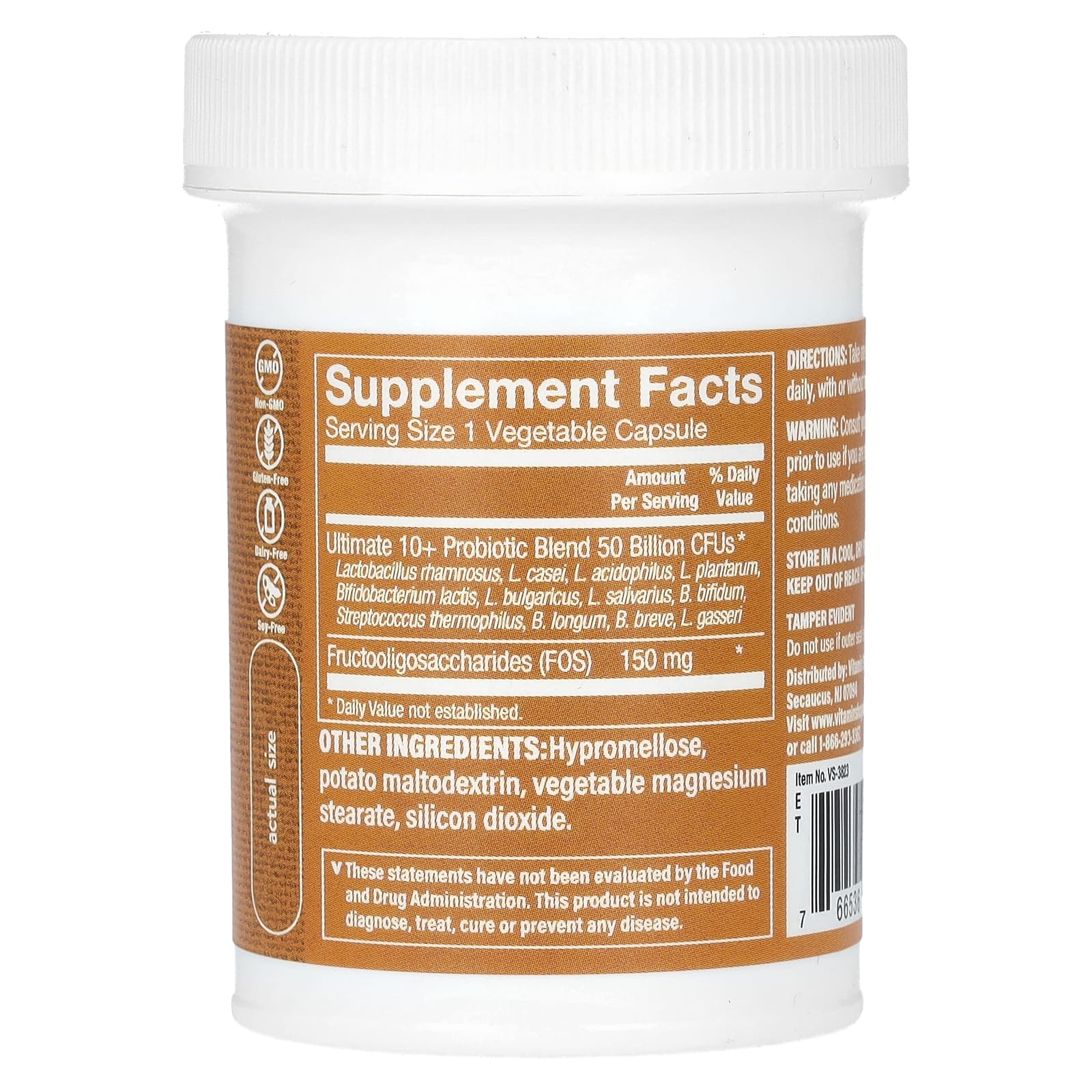 The Vitamin Shoppe, Ultimate 10+ Probiotics, 50 Billion CFU, 60 Vegetable Capsules - Image 2
