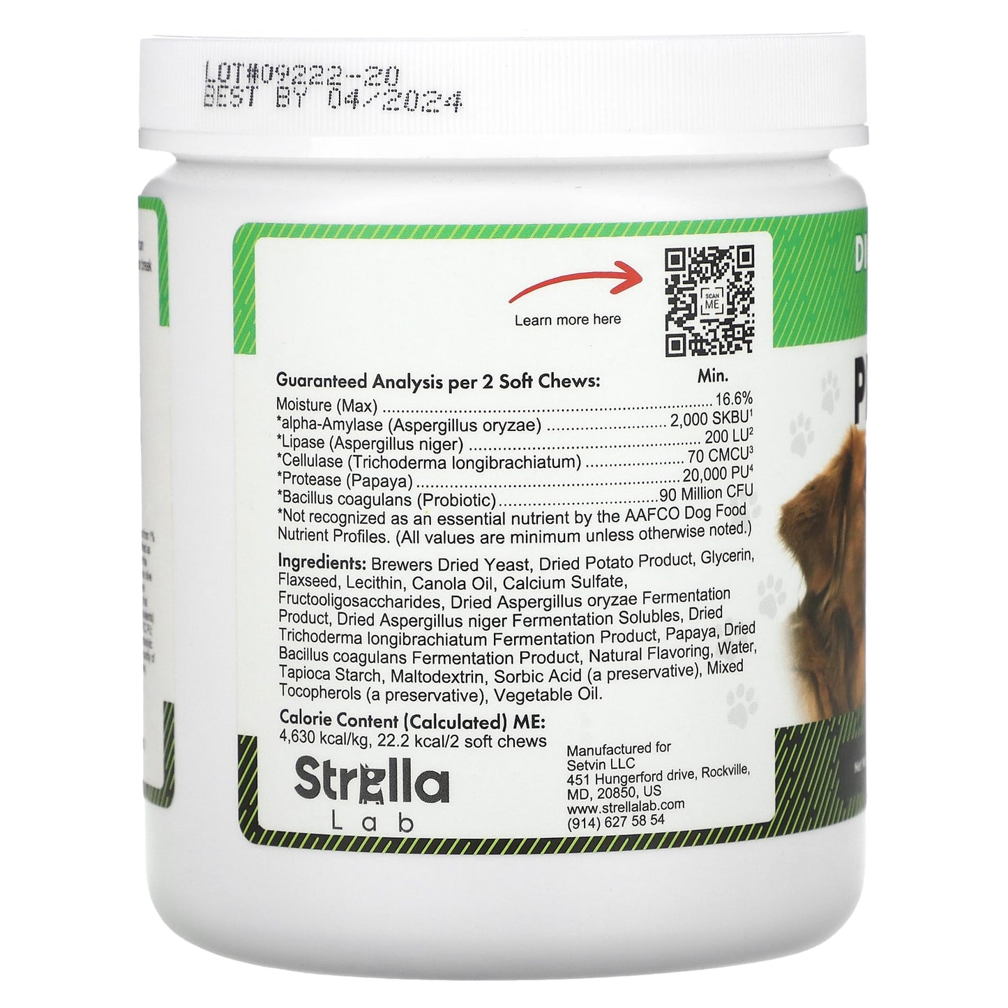 StrellaLab, Probiotics, Digestion + Immunity, For Dogs, 120 Soft Chews, 10 oz (288 g) - Image 2