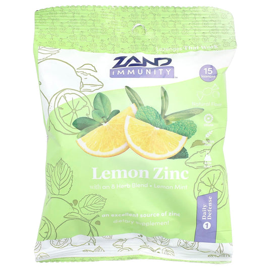 Zand, Immunity™, Lemon Zinc, Lemon Mint, 15 Lozenges - Image 1