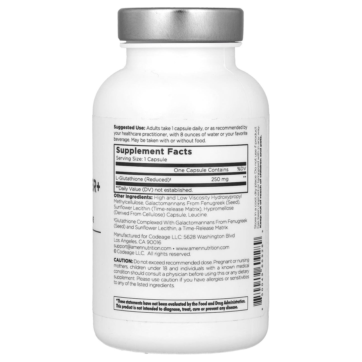 Glutathione-SR+ for Antioxidant Support by CodeAge - 250mg, 60 Capsules - Image 2