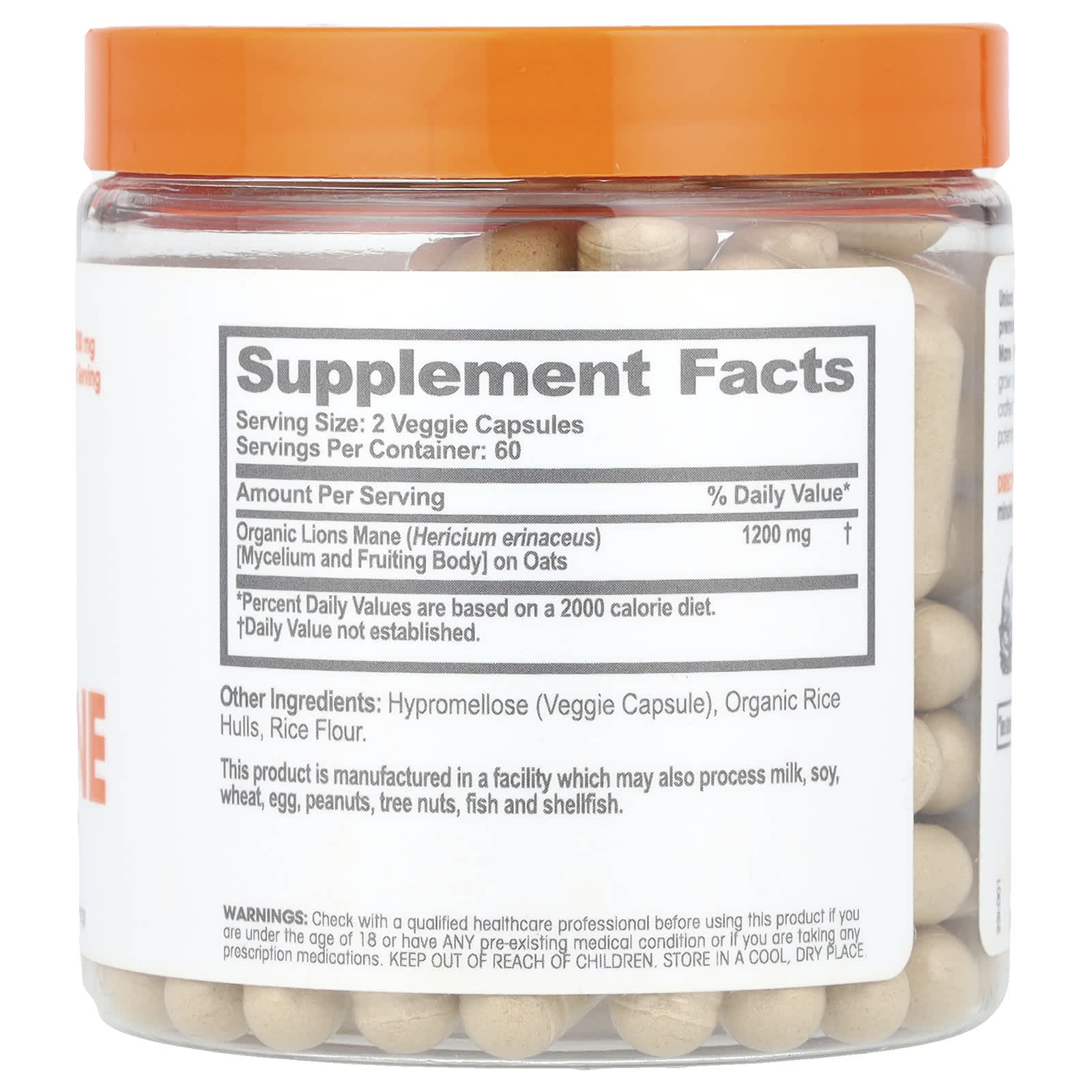 The Genius Brand, Genius Lion's Mane, 1,200 mg, 120 Veggie Capsules (600 mg Per Capsule) - Image 2