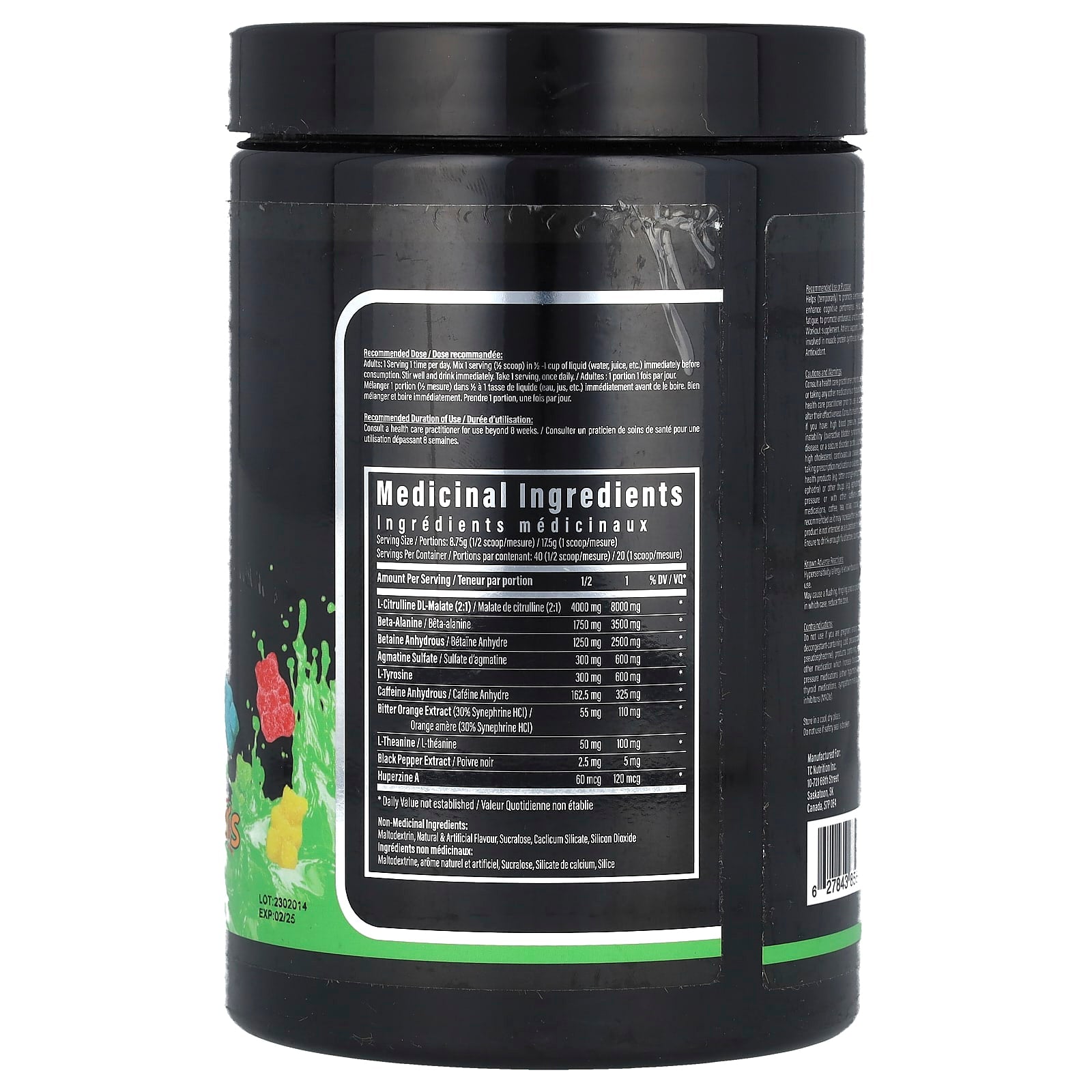 TC Nutrition, Batch 27, Clinically Dosed Preworkout, Sour Gummy Bears, 12.35 oz (350 g) - Image 2