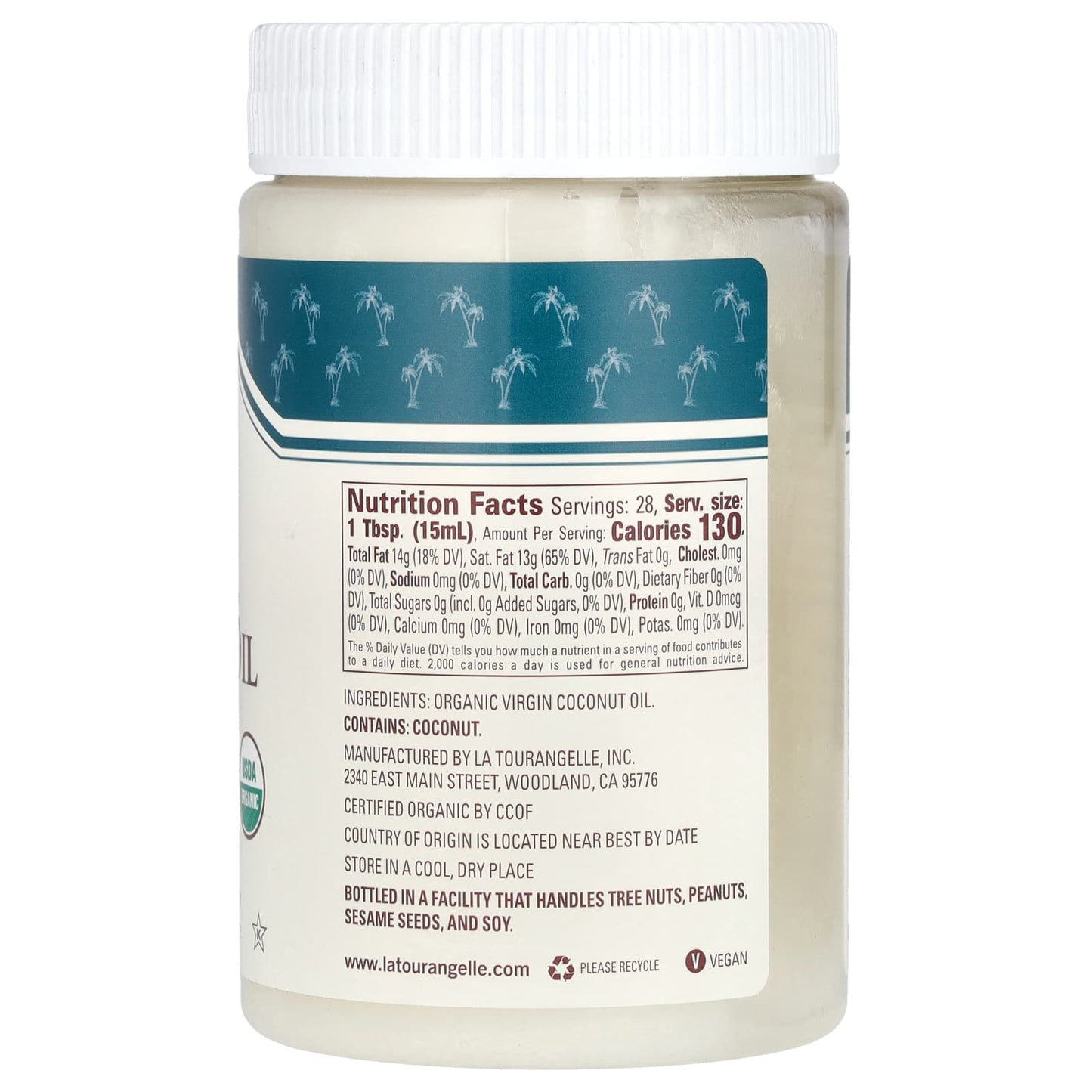 La Tourangelle, Organic Virgin Coconut Oil, 14 fl oz (414 ml) - Image 2
