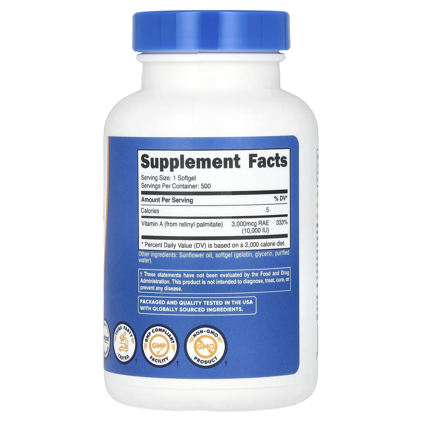 Nutricost, Vitamin A, 10,000 IU, 500 Softgels - Image 2