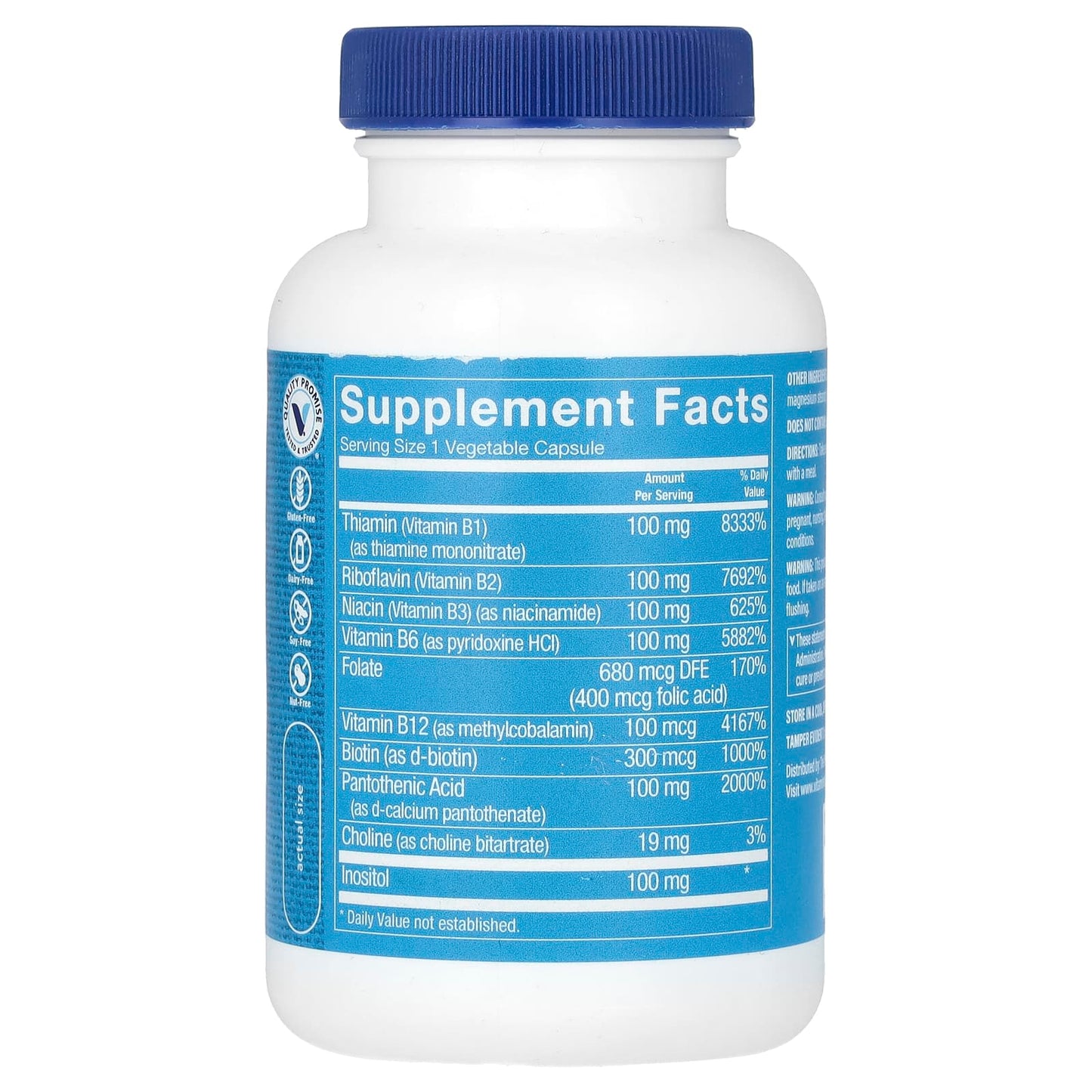 The Vitamin Shoppe, B-Complex 100, 100 Vegetable Capsules - Image 2