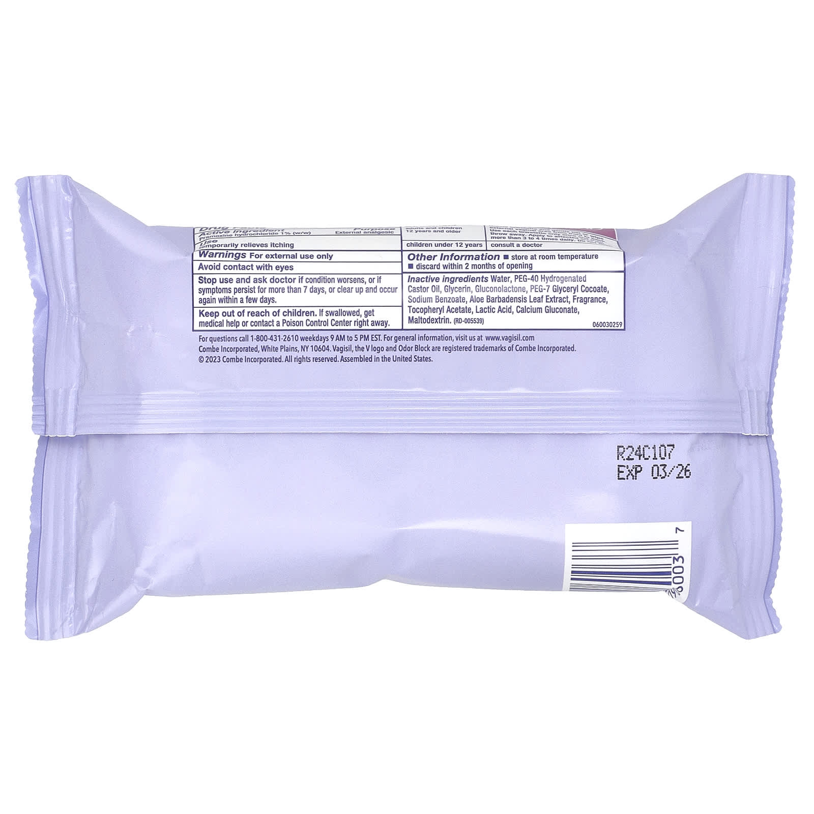 Vagisil, Medicated Anti-Itch Wipes, Maximum Strength, 20 Disposable Wipes - Image 2