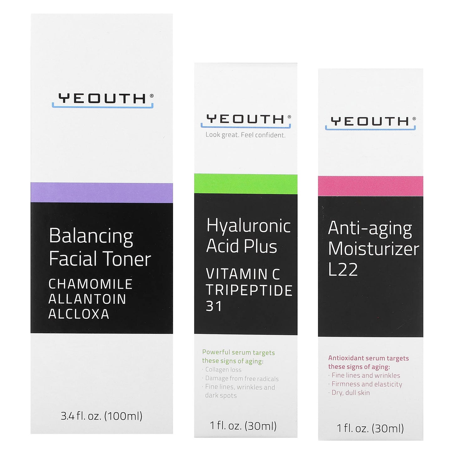 YEOUTH, Essential Anti-Aging Skin Care System, 3 Piece Set - Image 2