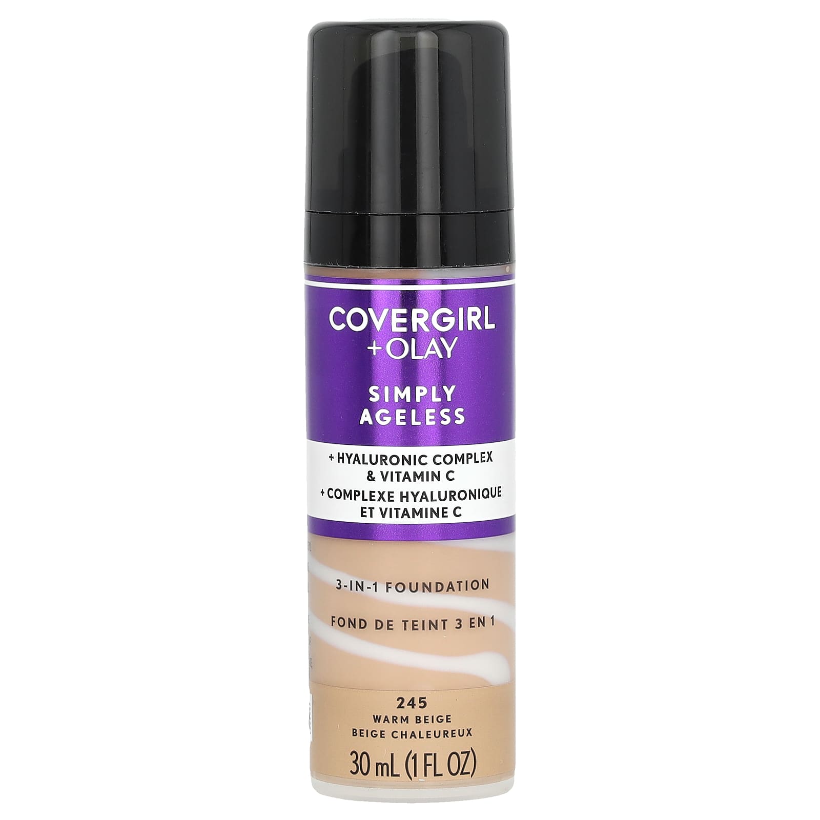 Covergirl Simply Ageless 3-in-1 Foundation, Warm Beige, 1 fl oz - Image 1