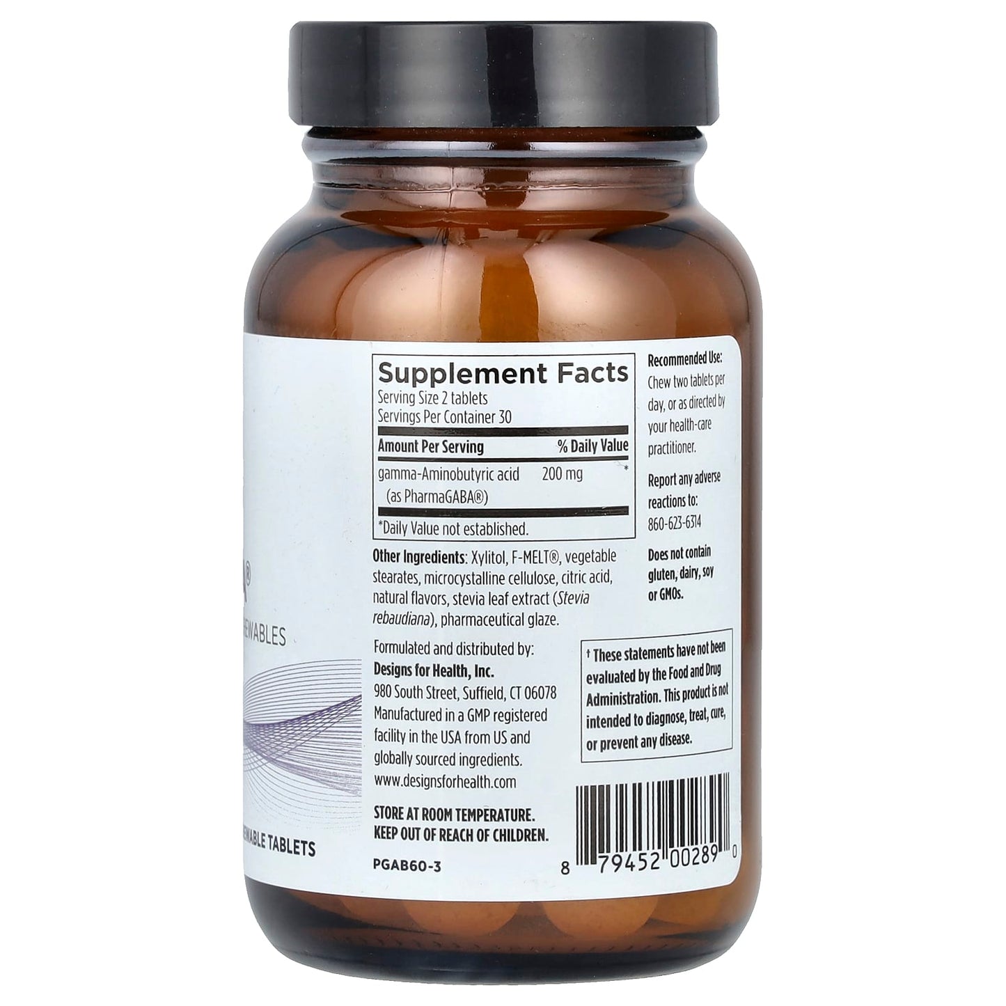PharmaGABA Chewables for Stress Relief by Designs For Health - Image 2