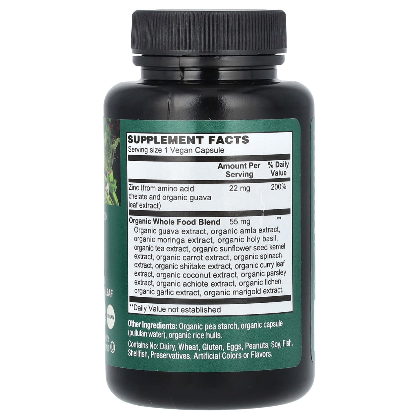 PlantFusion, Vegan Wholefood, Zinc, 22 mg, 60 Organic Vegcaps - Image 2