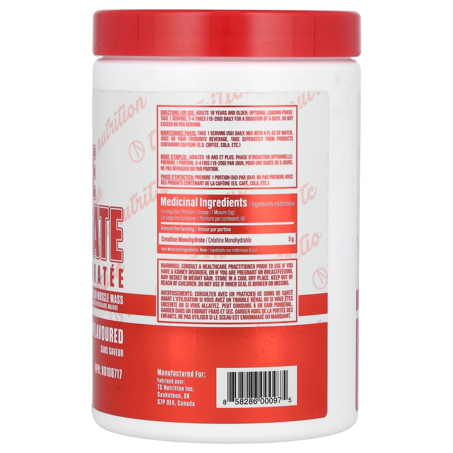 TC Nutrition, Essential Series, Creatine Monohydrate, Unflavored, 10.58 oz (300 g) - Image 2