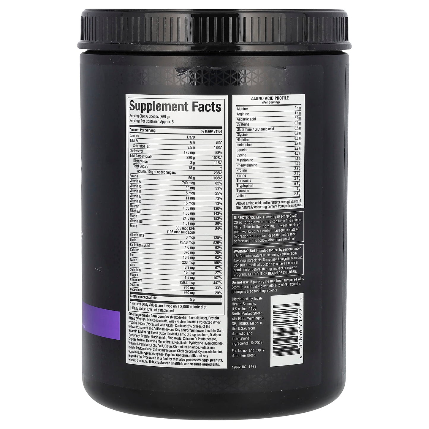 MuscleTech, Mass-Tech™ Lean Muscle Mass Gainer, Chocolate, 4 lbs (1.81 kg) - Image 2