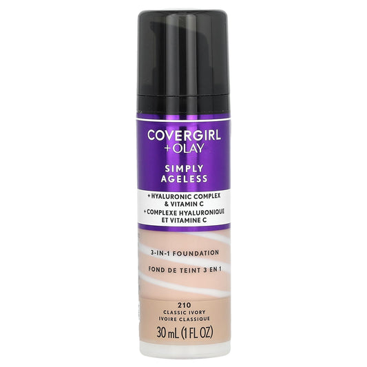 Covergirl 3-in-1 Ageless Foundation, 210 Classic Ivory, 1 fl oz - Image 1
