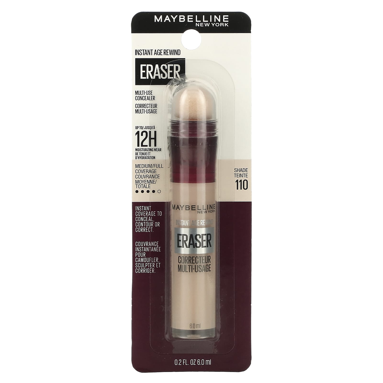 Maybelline, Instant Age Rewind, Eraser, Multi-Use Concealer,  110 Fair, 0.2 fl oz (6 ml) - Image 2