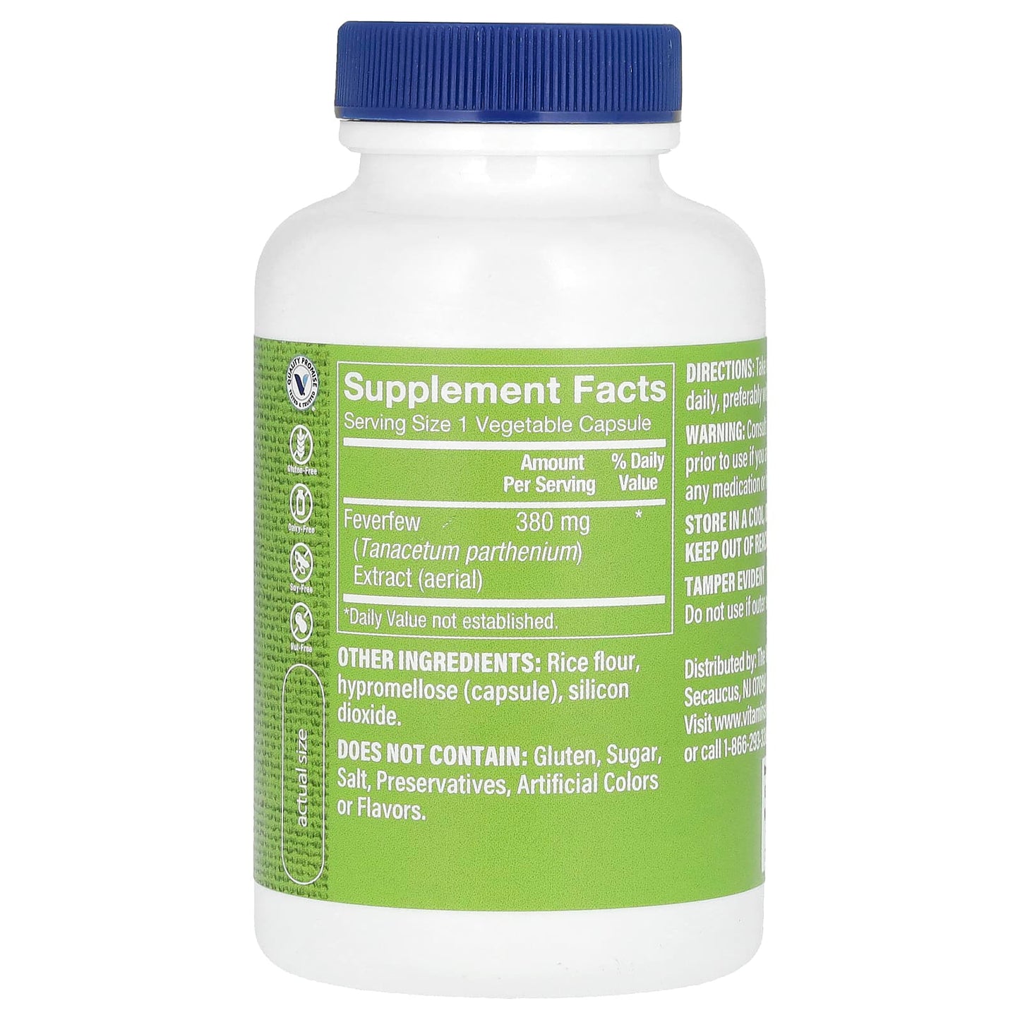 The Vitamin Shoppe, Feverfew, 380 mg, 100 Vegetable Capsules - Image 2