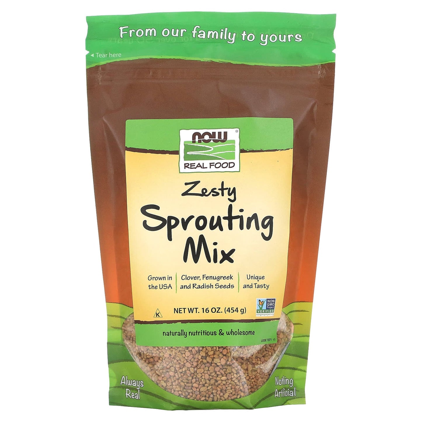 NOW Foods, Real Food, Zesty Sprouting Mix, 16 oz (454 g) - Image 1
