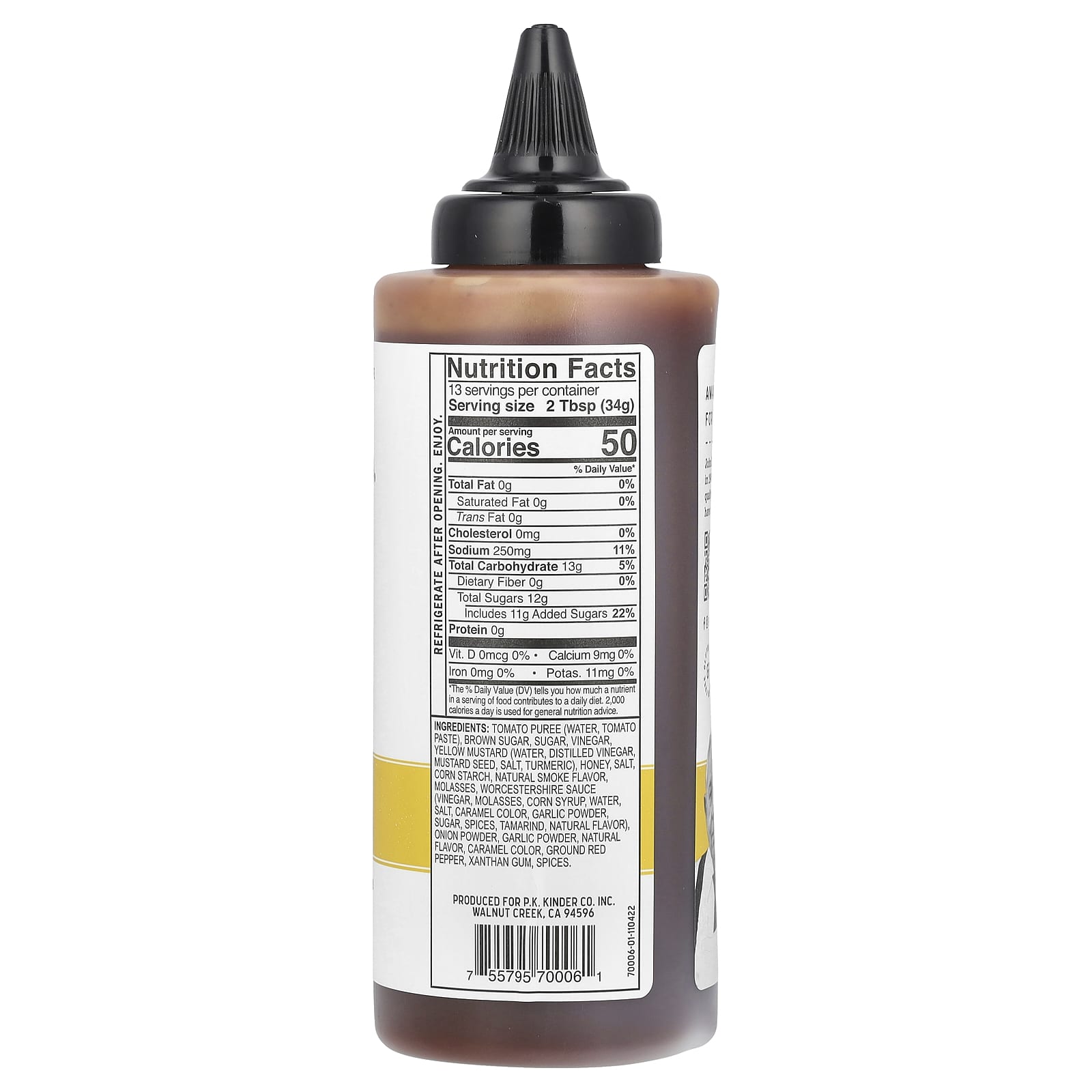 KINDER'S, BBQ Sauce, Honey, 15.5 oz (439 g) - Image 2