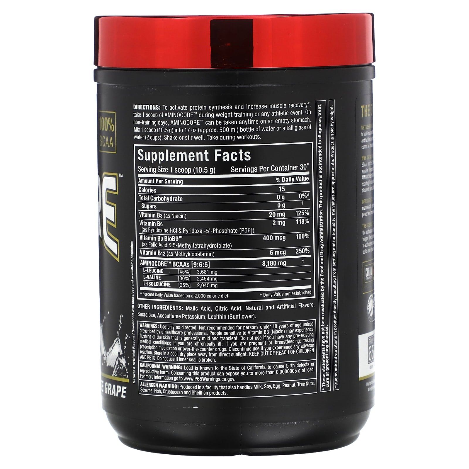 Build Lean Muscle with ALLMAX AMINOCORE BCAA Supplement, 315g - Image 2