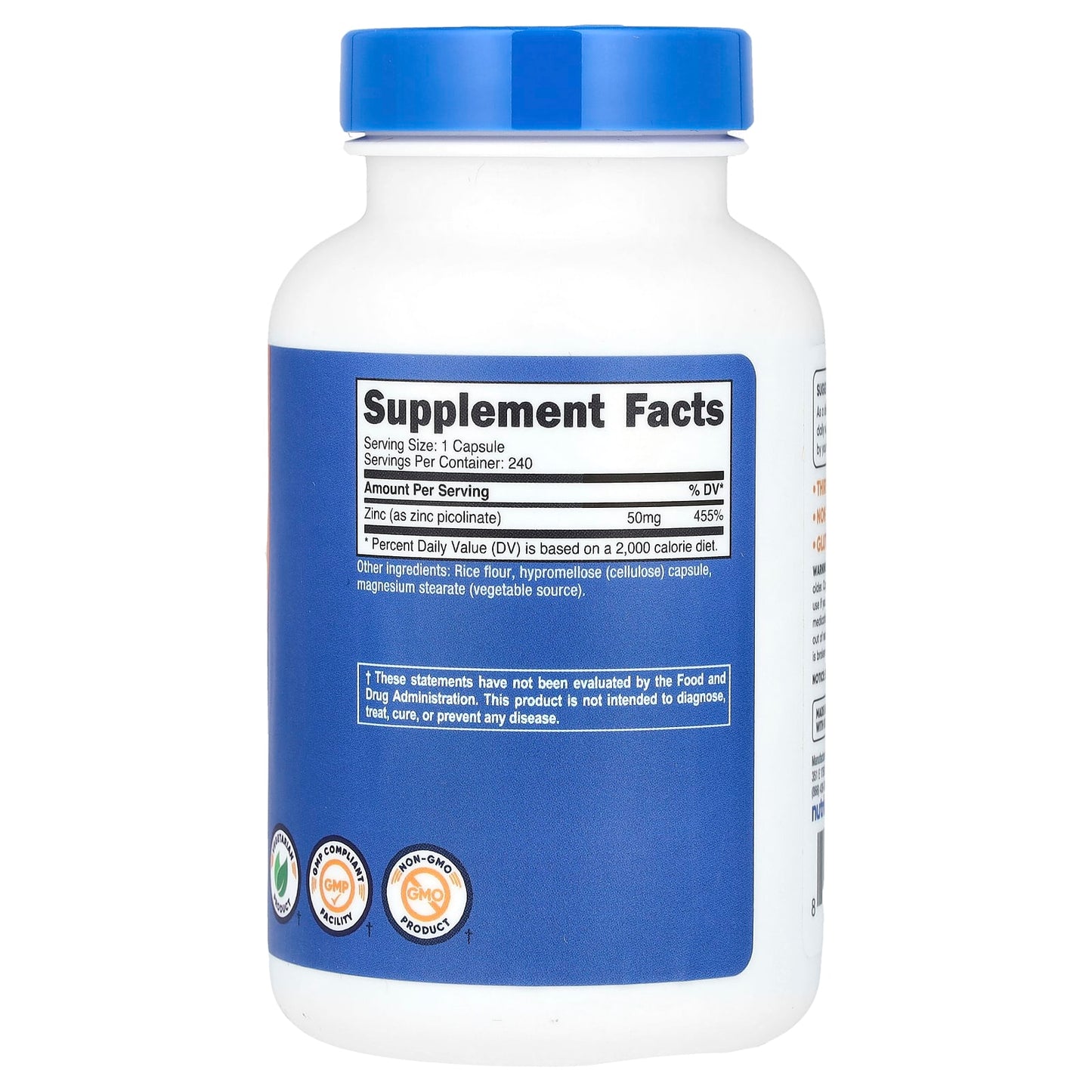 Nutricost, Zinc Picolinate, 50 mg, 240 Capsules - Image 2