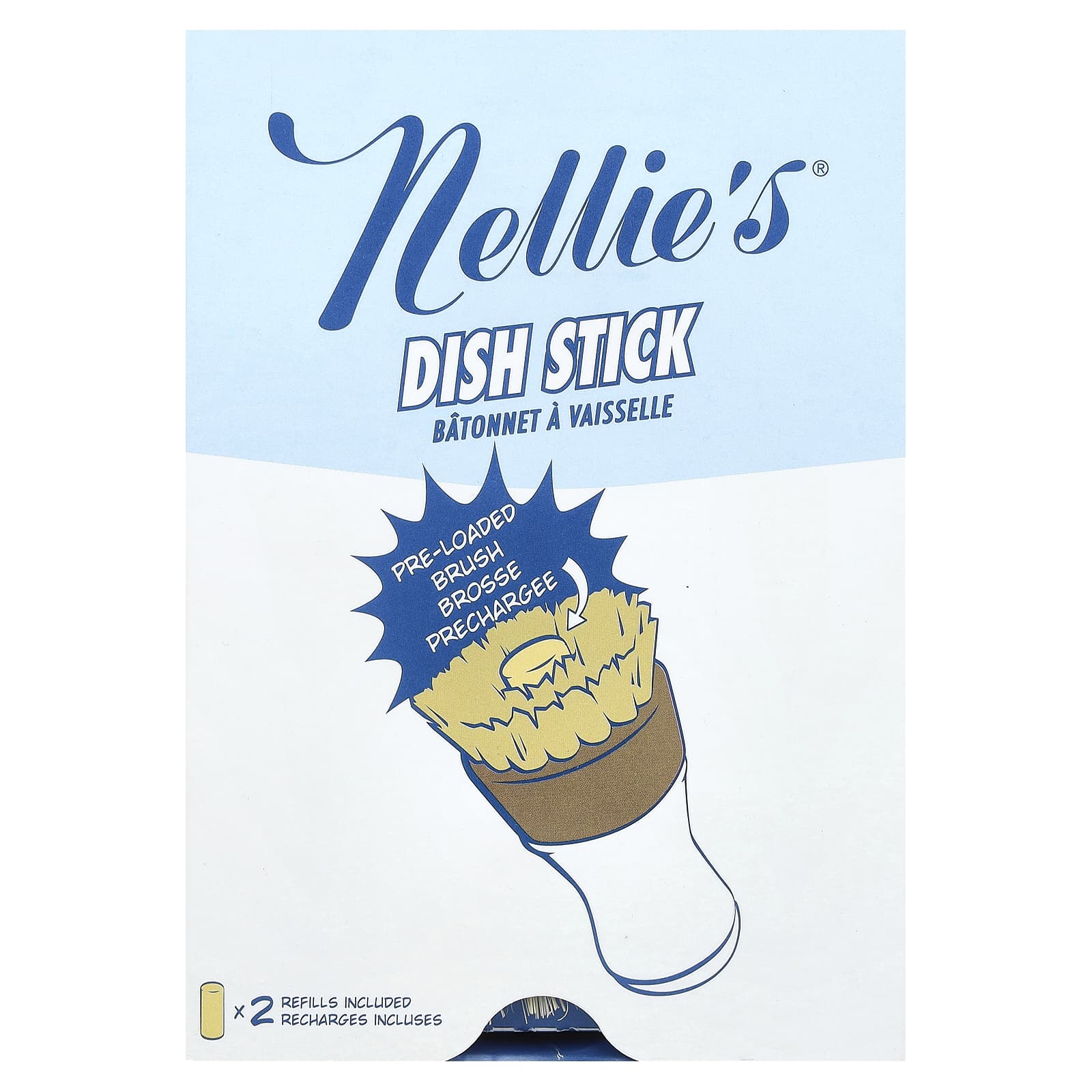 Nellie's, Dish Stick, 1 Stick, 2 Refills - Image 1