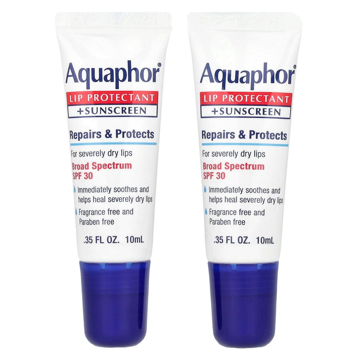 Aquaphor Lip Protectant + Sunscreen, SPF 30, Fragrance Free, 2-Piece Set - Image 1