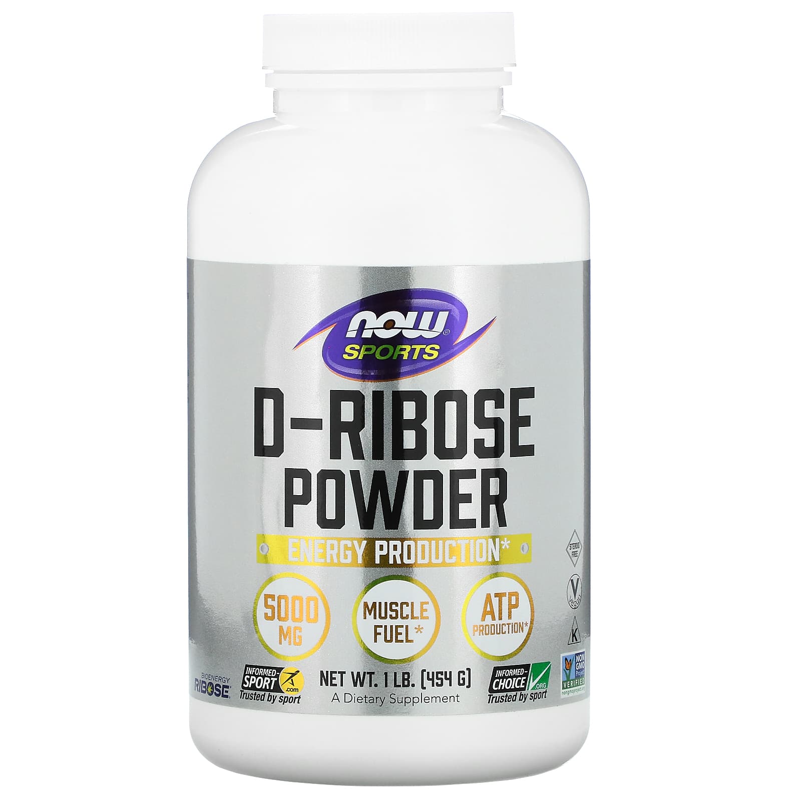 NOW Foods, Sports, D-Ribose Powder, 1 lb (454 g) - Image 1