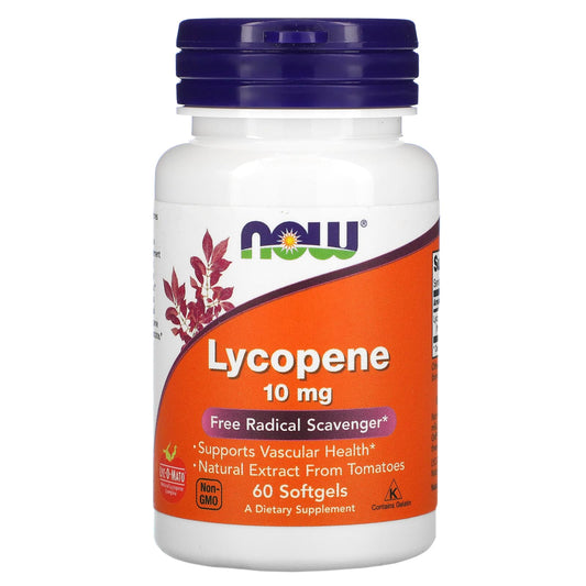 NOW Foods, Lycopene, 10 mg, 60 Softgels - Image 1