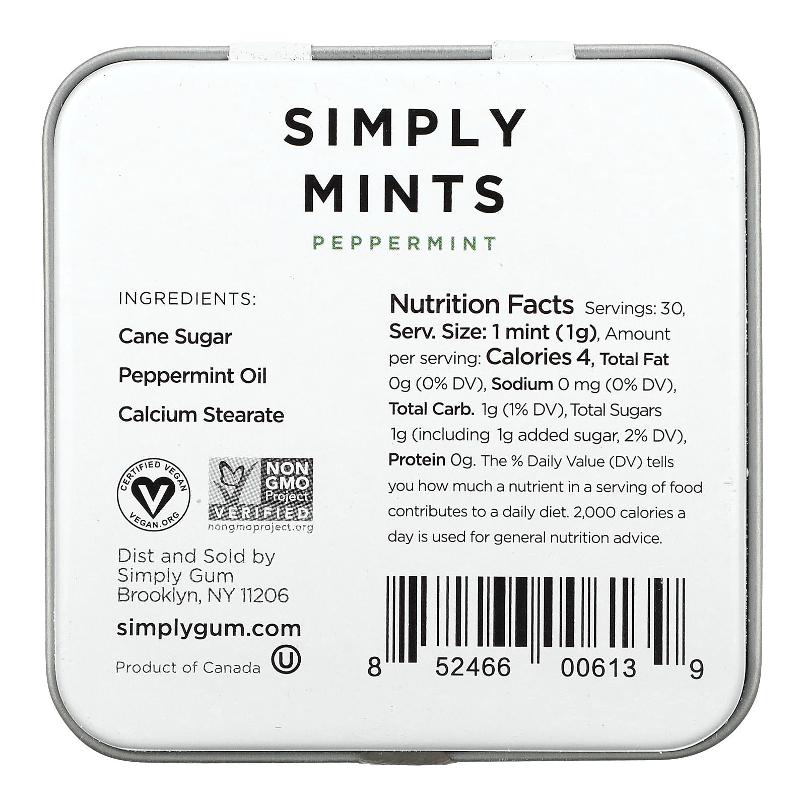 Simply Gum, Mints, Peppermint, 1.1 oz (30 g) - Image 2