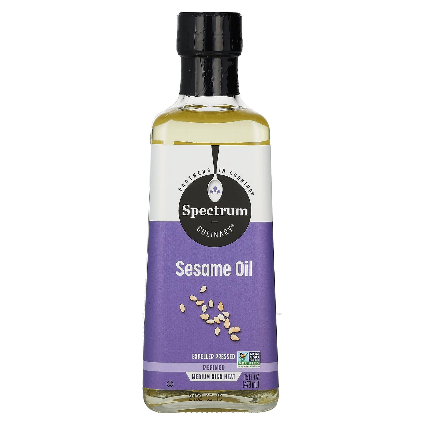 Spectrum Culinary, Sesame Oil, Refined , 16 fl oz (473 ml) - Image 1