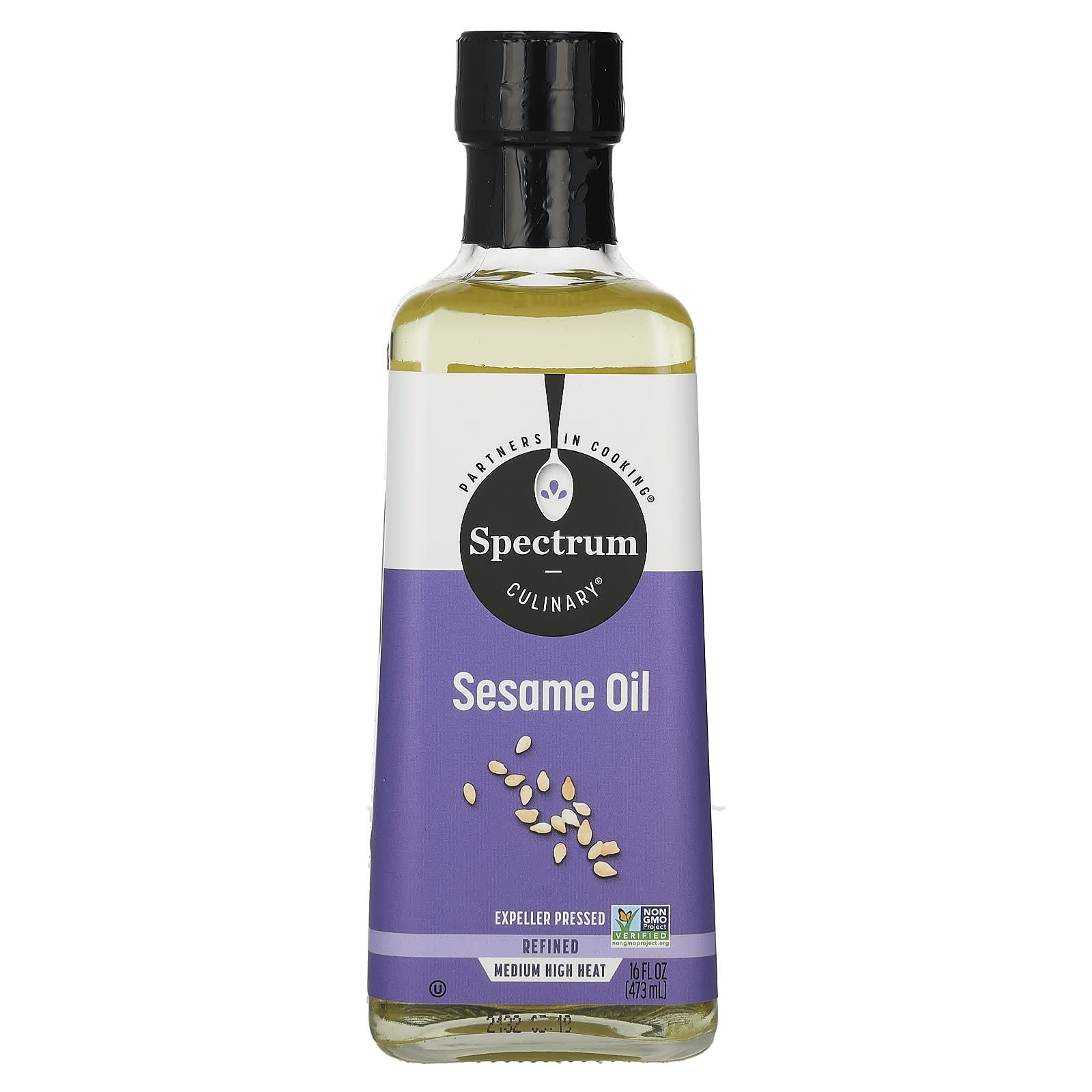 Spectrum Culinary, Sesame Oil, Refined , 16 fl oz (473 ml) - Image 1