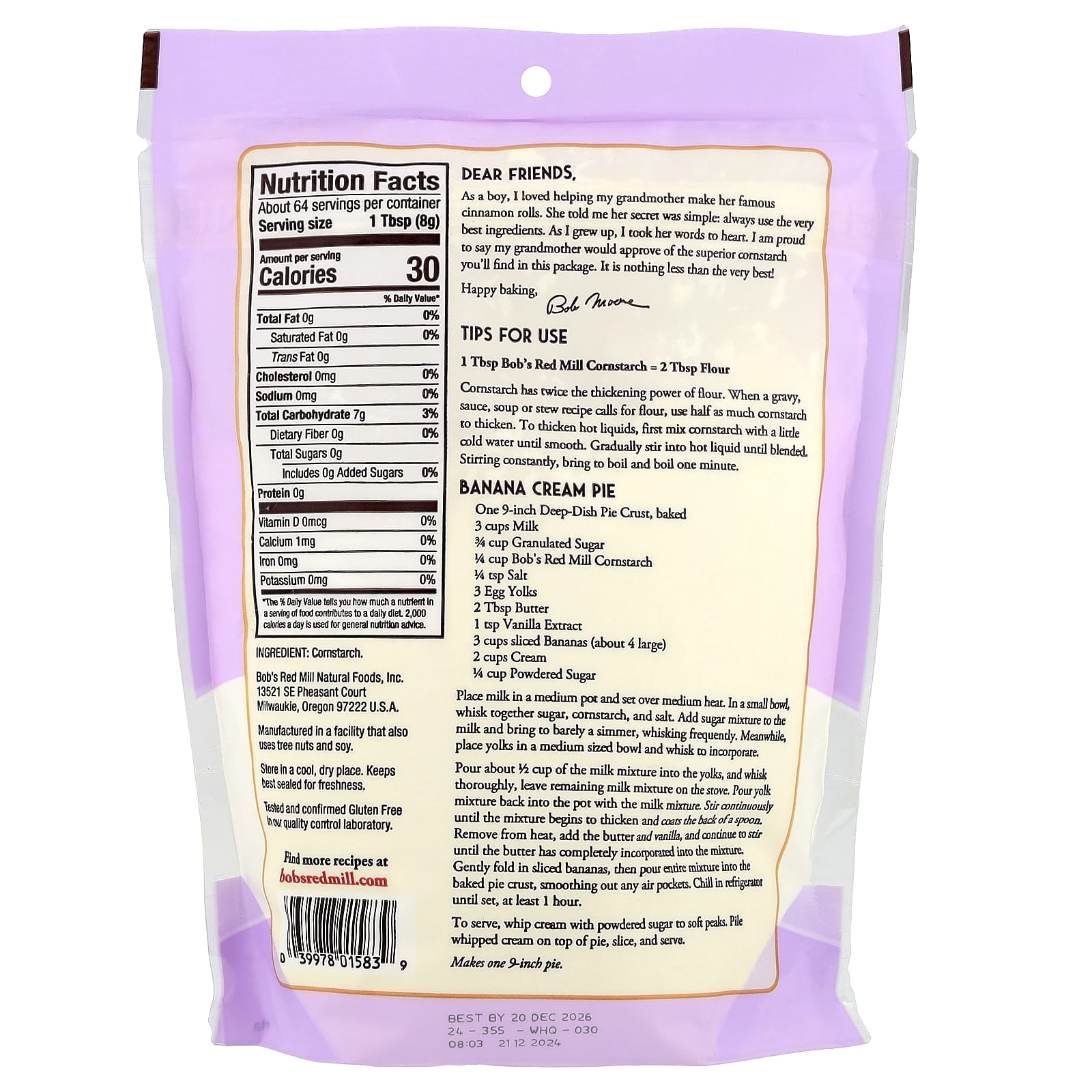 Premium Gluten-Free Cornstarch for Thickening & Baking by Bob's Red Mill - Image 2