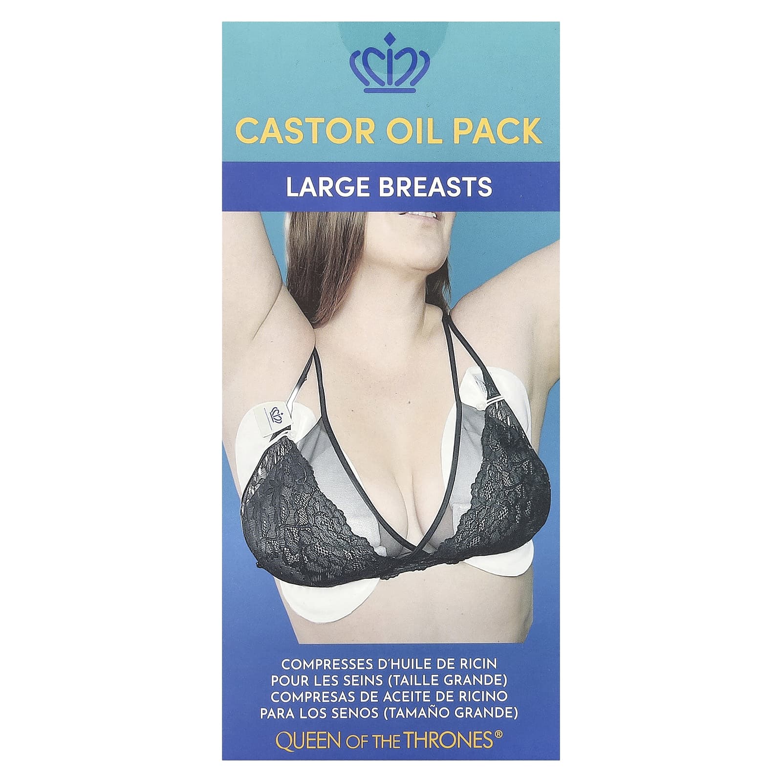 Queen of the Thrones, Castor Oil Pack, Large Breasts, 2 Count - Image 2
