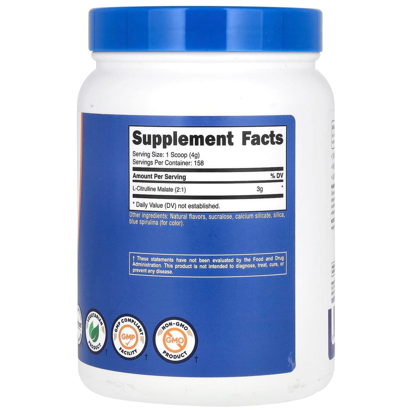 Nutricost, L-Citrulline Malate 2:1, Blue Raspberry, 21.4 oz (600 g) - Image 2