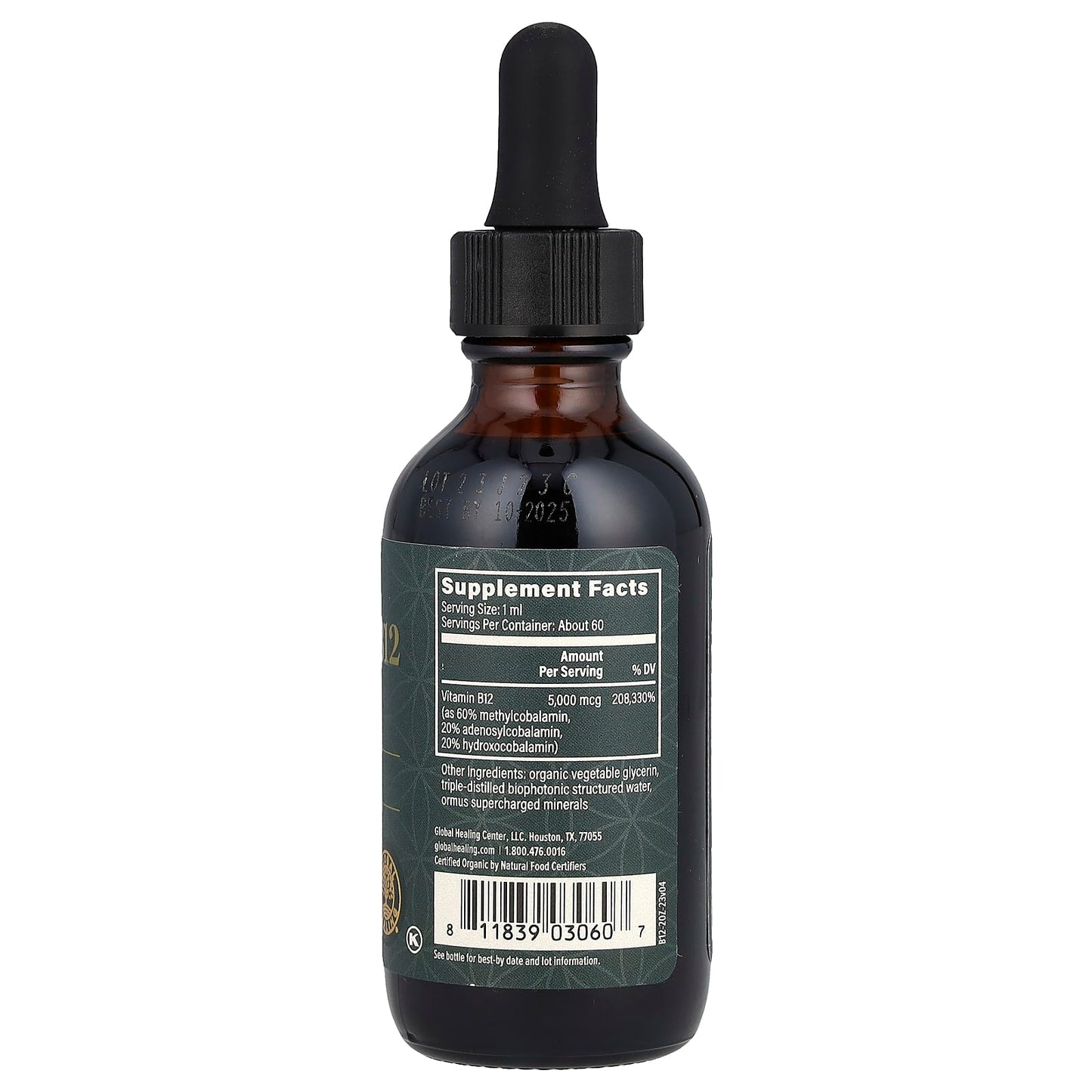 Global Healing Vitamin B12 Supplement, 3 Forms of B12, 5000 mcg - Image 2