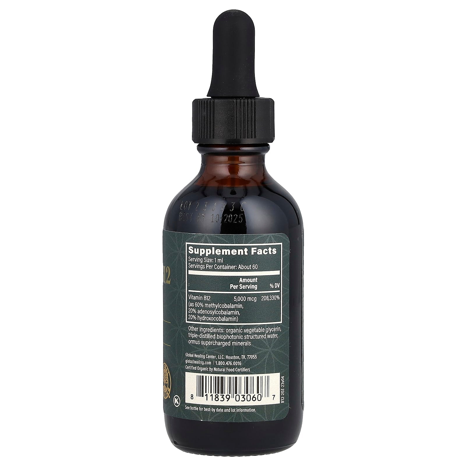 Global Healing Vitamin B12 Supplement, 3 Forms of B12, 5000 mcg - Image 2