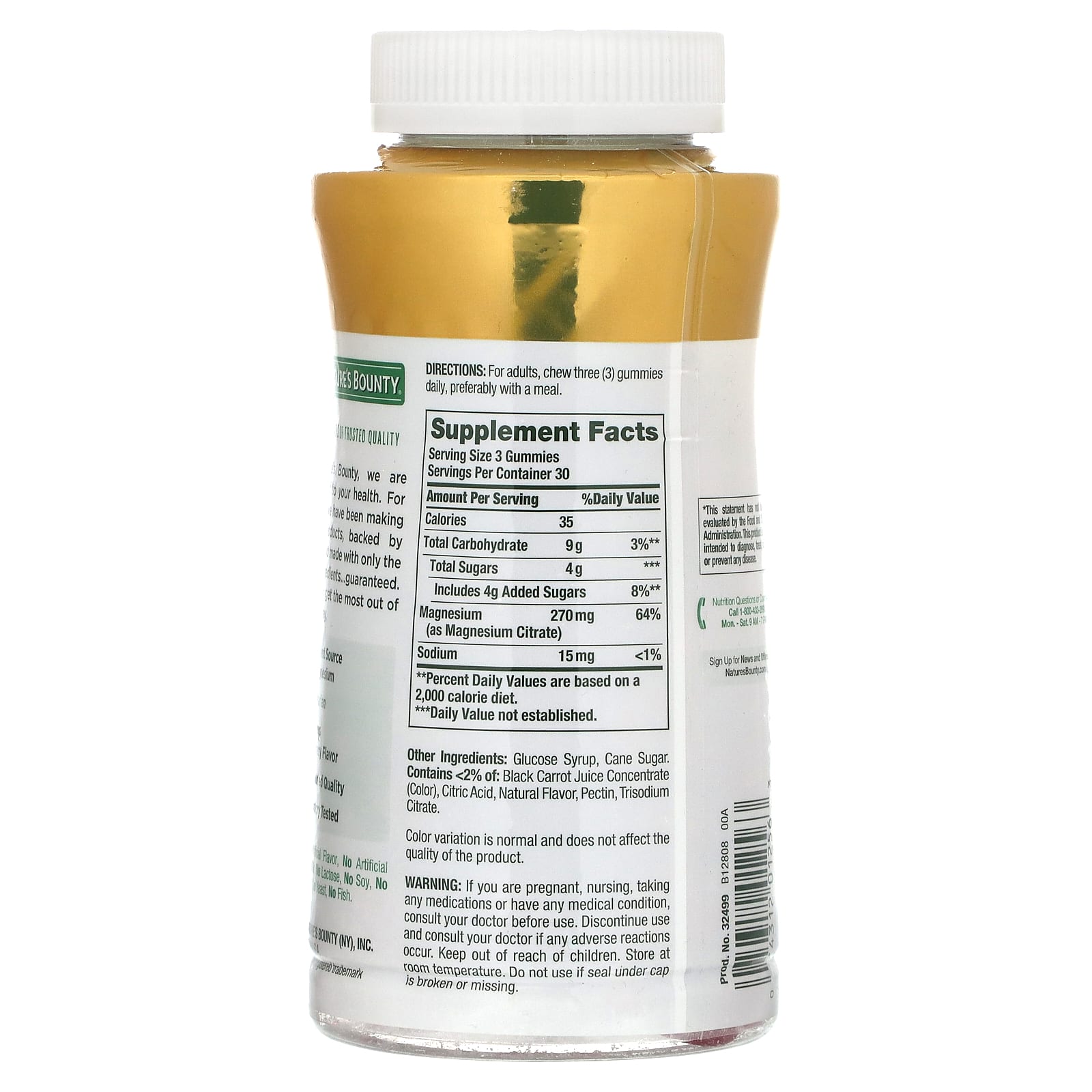 Nature's Bounty, Magnesium Gummies, Raspberry, 90  Gummies - Image 2