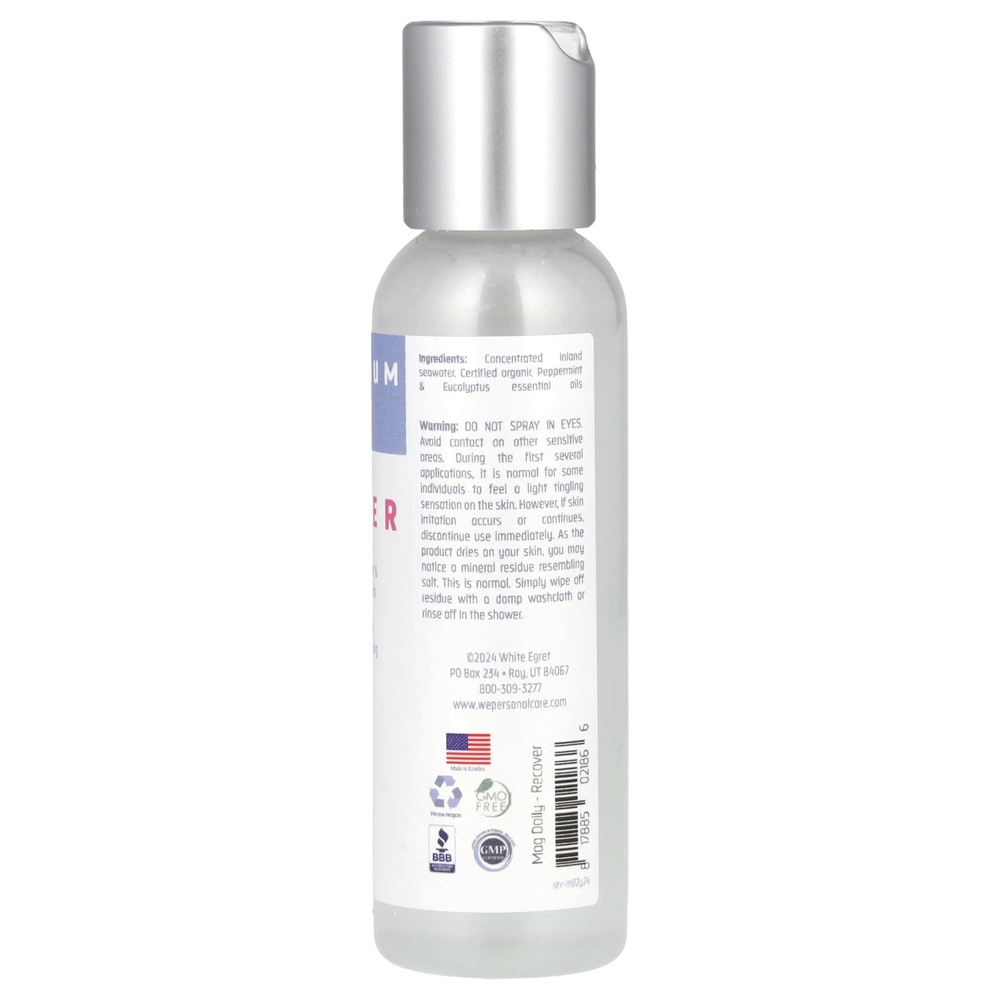 White Egret, Magnesium Daily, Recover, 2 fl oz (59 ml) - Image 2