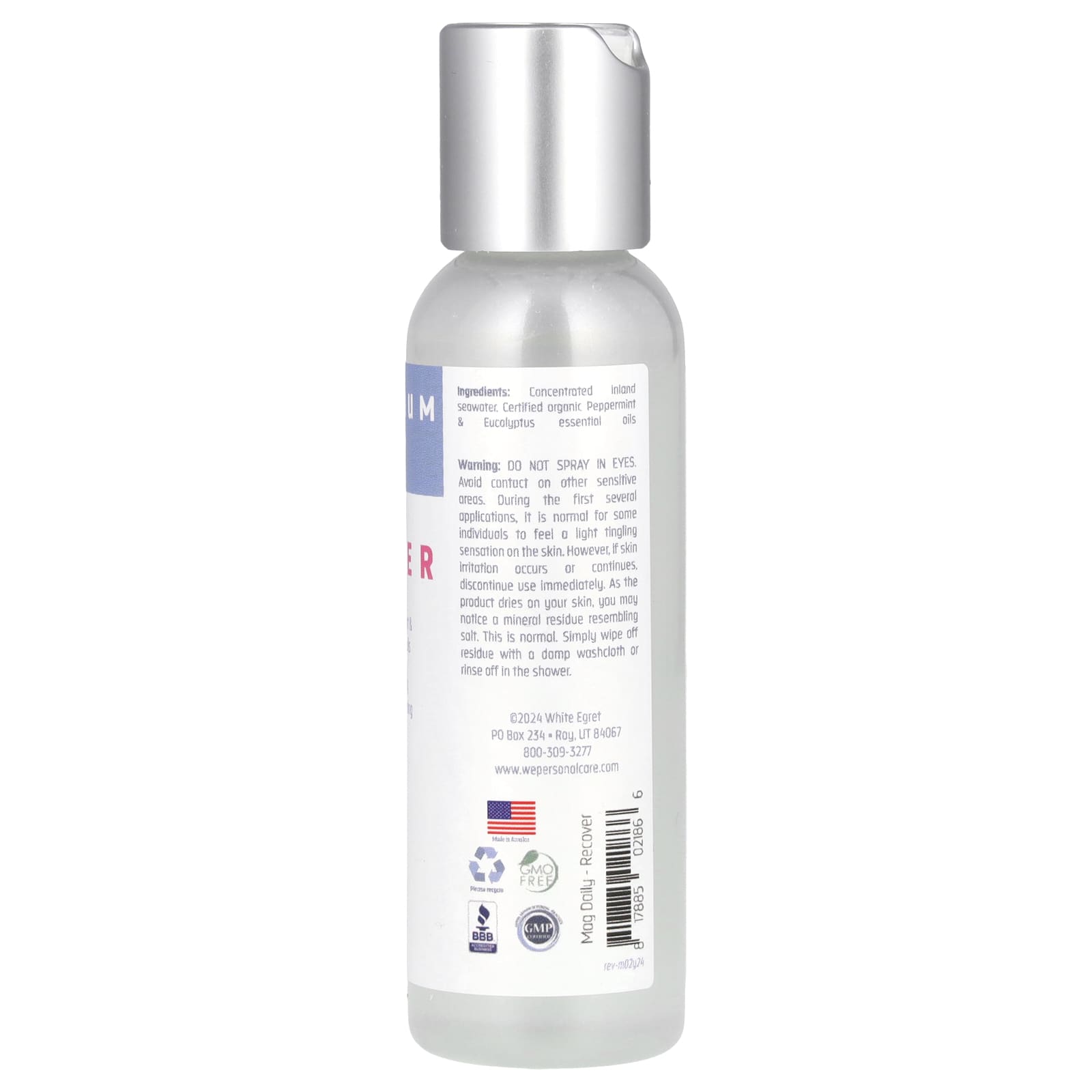 White Egret, Magnesium Daily, Recover, 2 fl oz (59 ml) - Image 2
