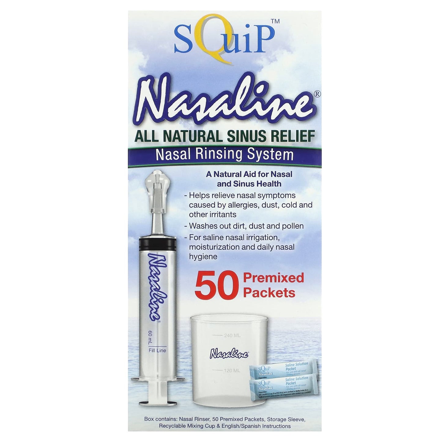 Squip, Nasaline, Nasal Rinsing System , 54 Piece Kit - Image 1