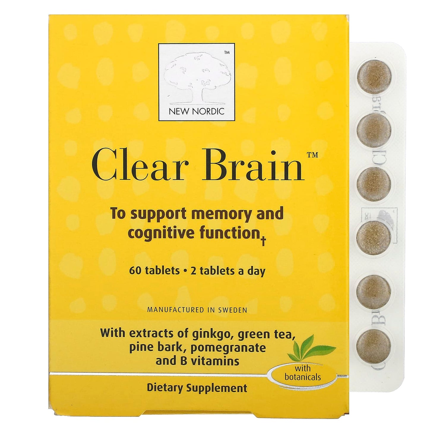 New Nordic, Clear Brain, 60 Tablets - Image 1