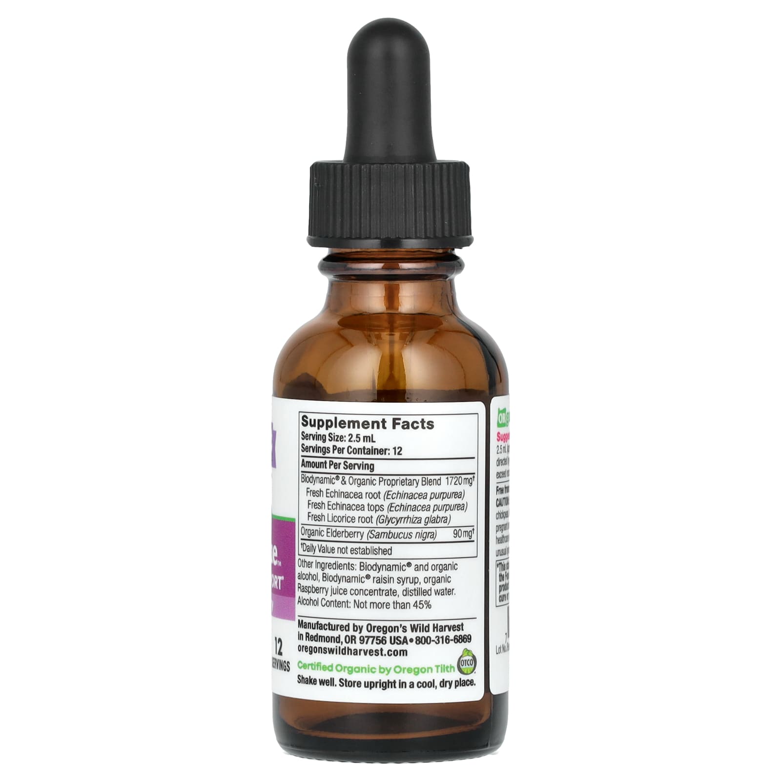 Oregon's Wild Harvest, Biodynamic, To The Rescue, Elderberry + Raspberry, 1 fl oz (30 ml) - Image 2