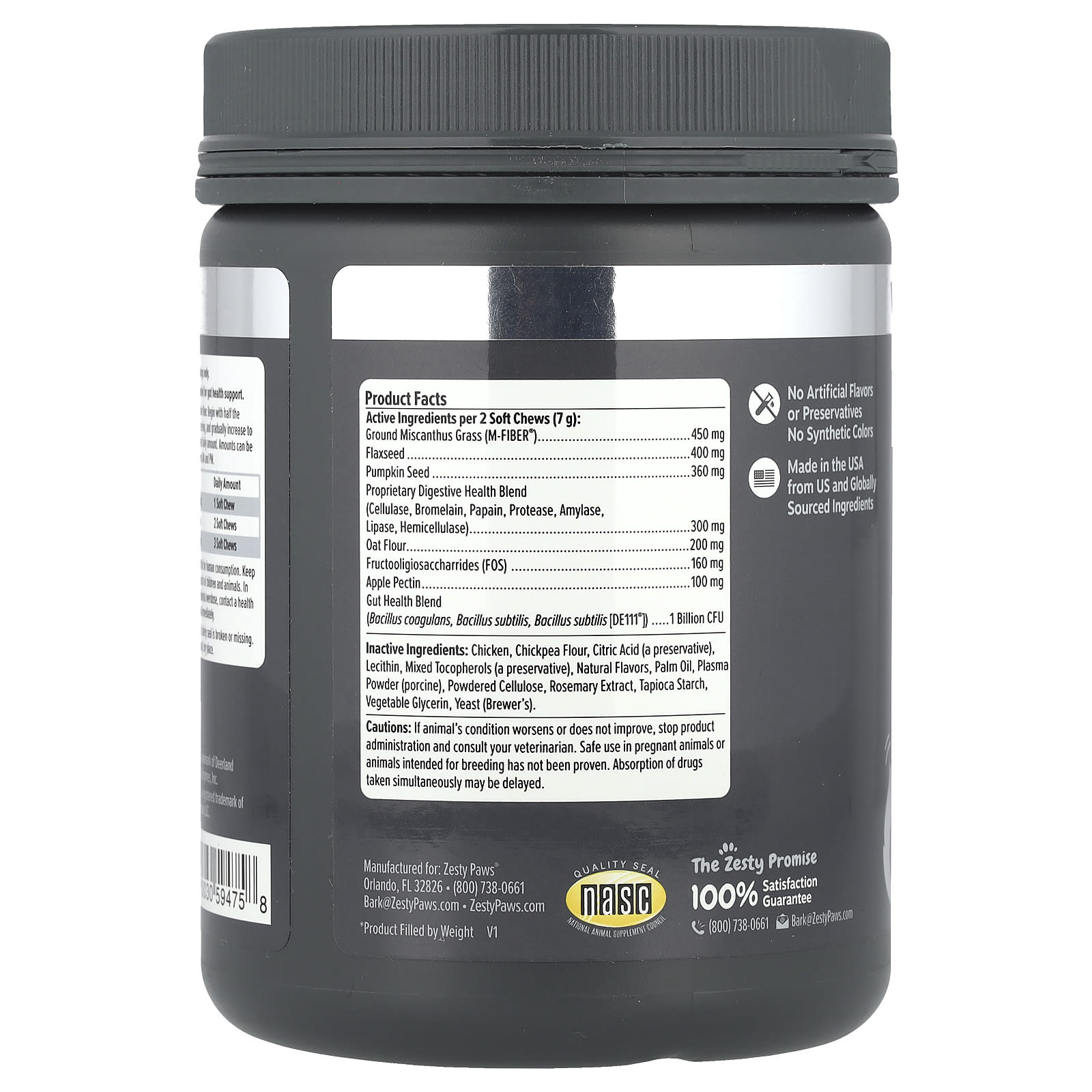 Zesty Paws, Vet Strength Solid Poop Support Bites, For Dogs, All Ages, Chicken, 90 Soft Chews, 11.1 oz (315 g) - Image 2