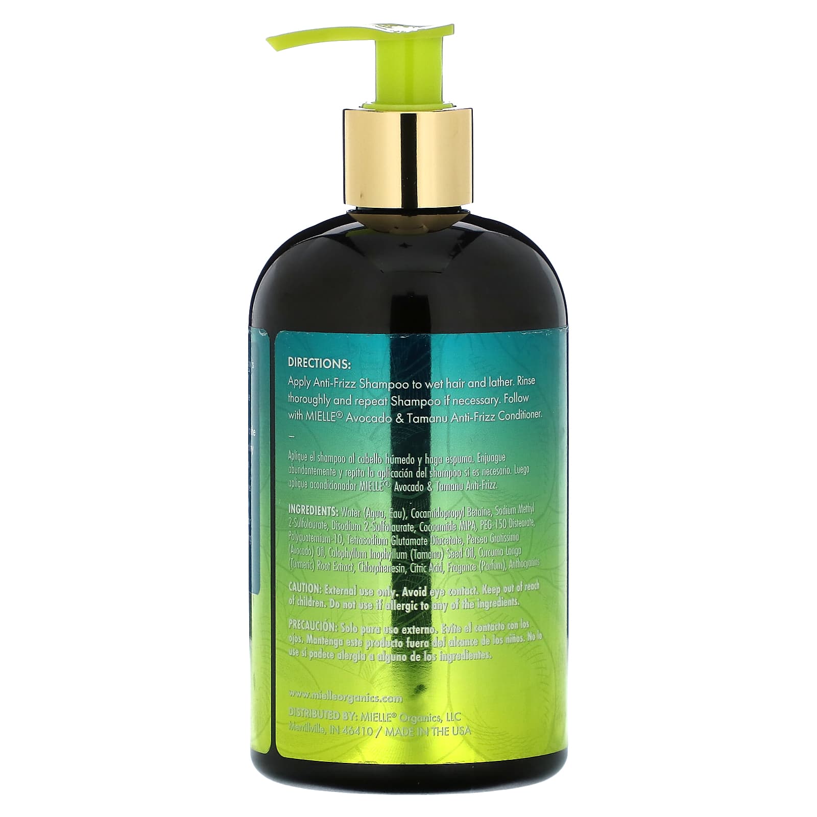 Mielle, Anti-Frizz Shampoo, Avocado & Tamanu, 12 fl oz (355 ml) - Image 2