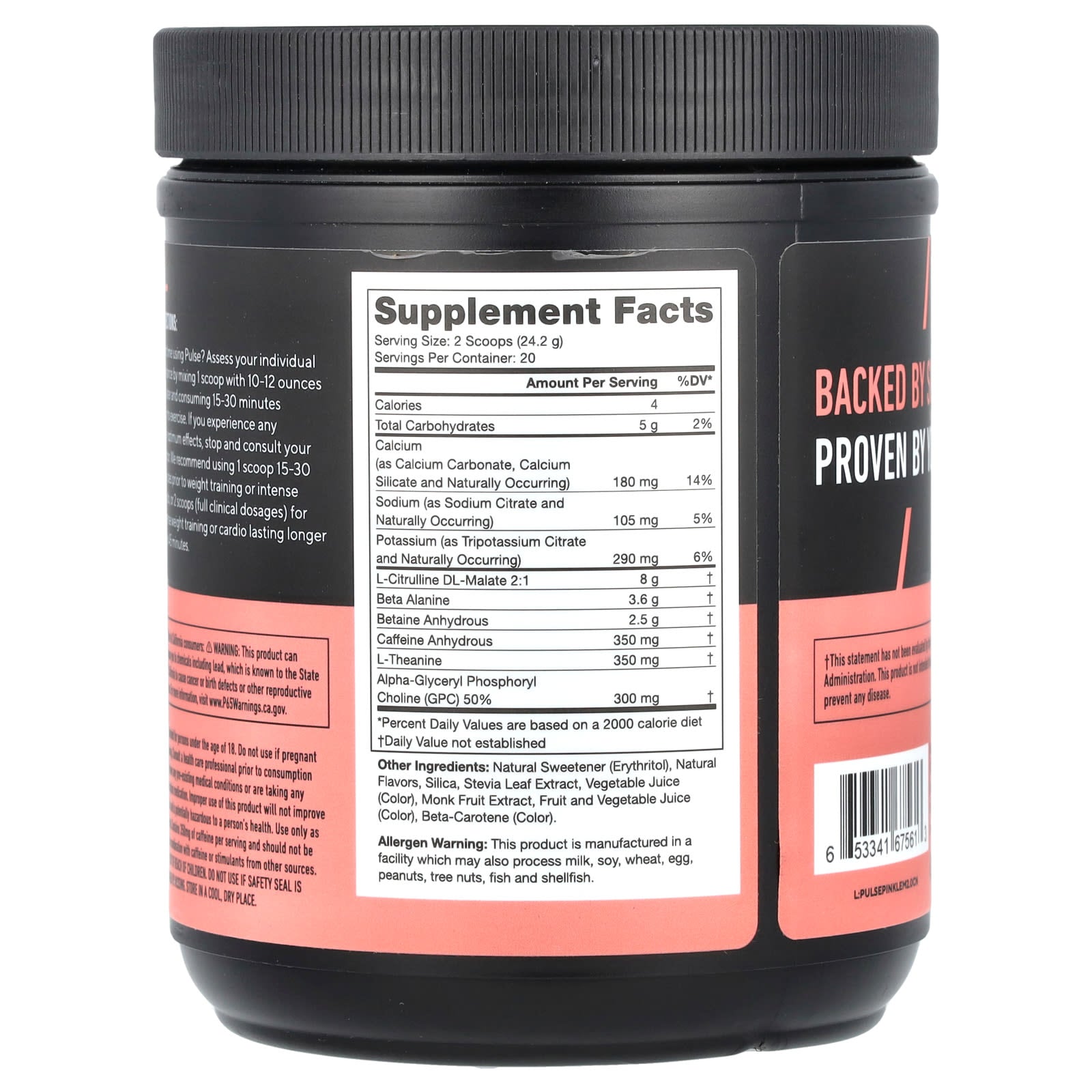 Legion Athletics, Pulse, Pre-Workout Drink, Pink Lemonade, 1.07 lbs (484 g) - Image 2